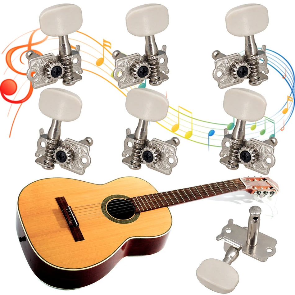 6 Stück Gitarrenmechaniken Stimmgeräte, Metall Stimmknöpfe Ersatzteile