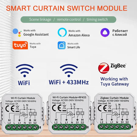 Smart WiFi ZigBee Curtain Module