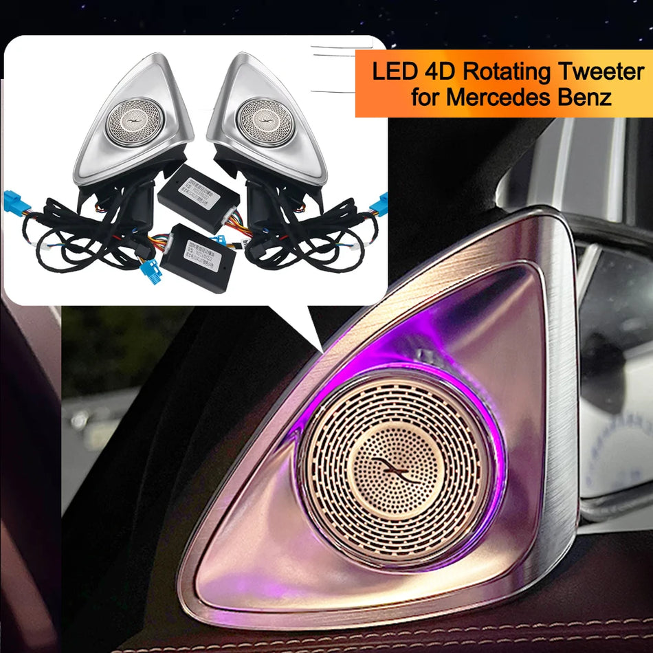 Mercedes-Benz Tweeter Rotativ 4D cu Lumina Ambientala, Moldat OEM, Se Potriveste W167 W177 W205