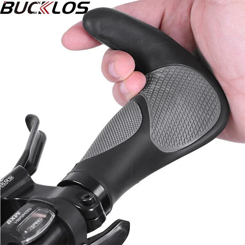 BUCKLOS Ergonomic Non-Slip Bike Handlebar Grips with Shock Absorption