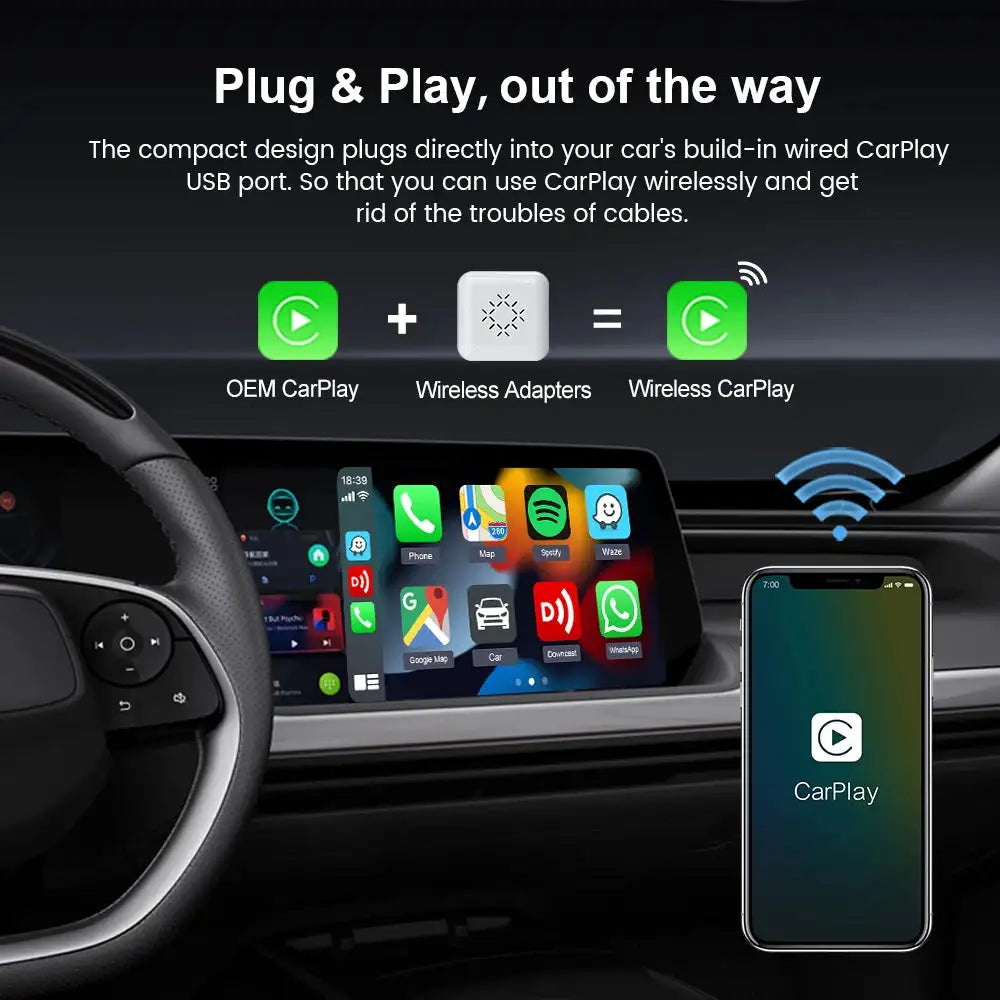 Carlinkit 3.0 Mini CarPlay Wireless Adapter Toyota Camry