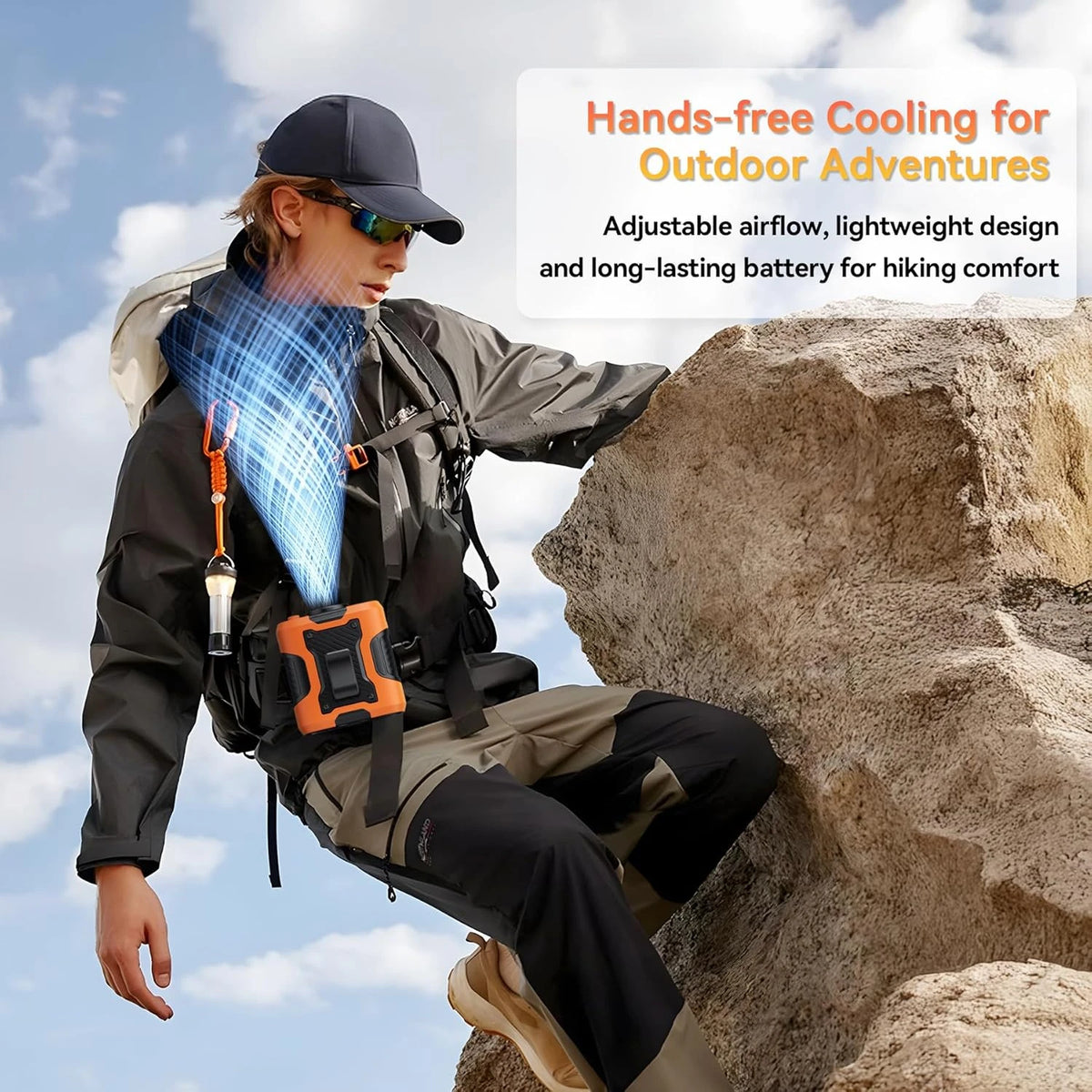 Waist Fan Clip On Rechargeable Hands Free &ndash; Lightweight