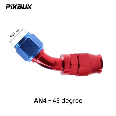PIKBUK AN4 6 8 10 PTFE Fuel Oil Hose End Fitting 0/45/90/180 Degree Swivel Hose End Adapter Kit by InterCyprus Trading Ltd