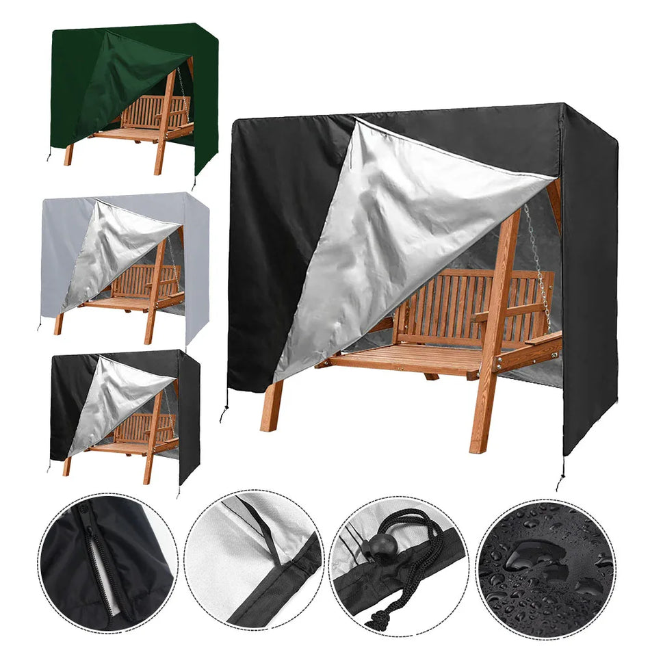 Sedia a dondolo da giardino esterno con copertura impermeabile in poliestere