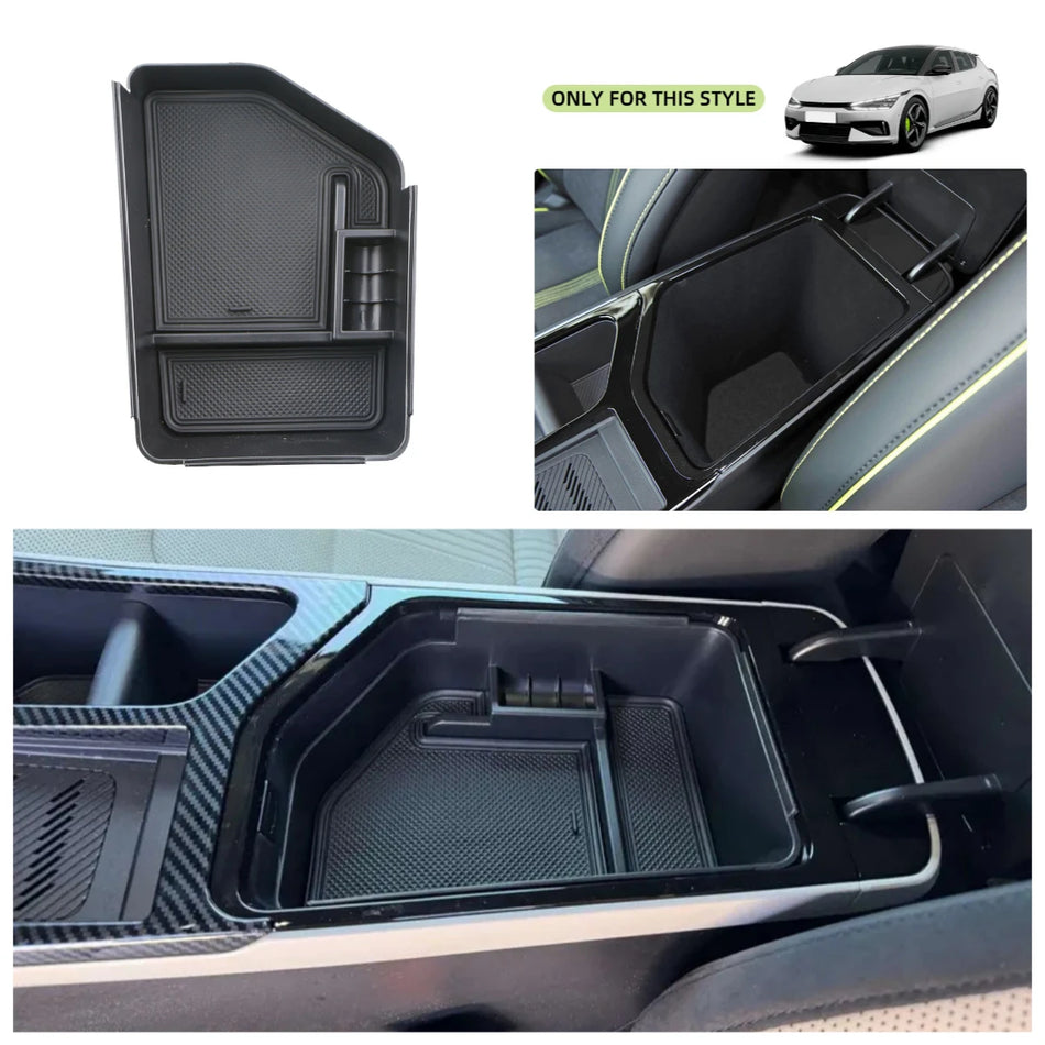 Armrest Storage Box for Kia EV6 Left-Hand Drive ABS Plastic Console Organizer Car Interior Accessory
