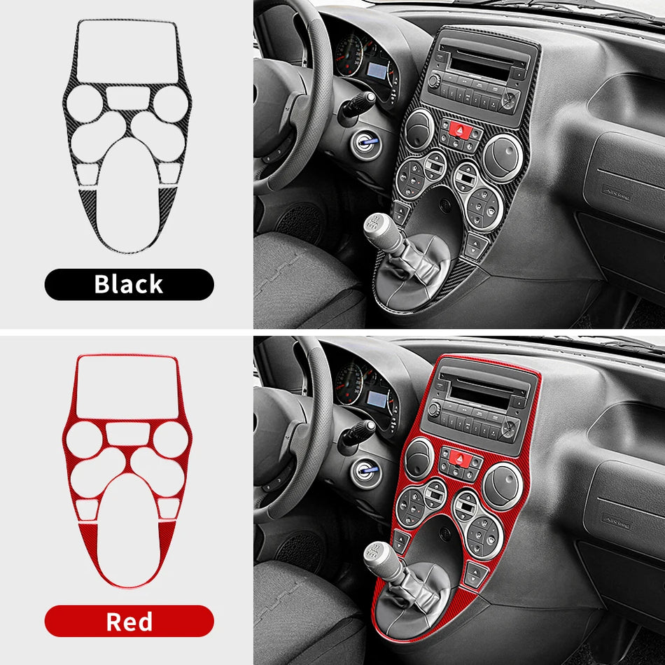 Modanatura per console centrale in morbida fibra di carbonio per Fiat Panda 169