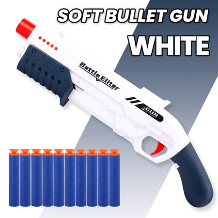 Kids Soft Bullet Blaster Toy Gun WHITE