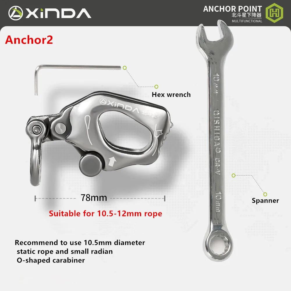 Xinda Climbing Descender &ndash; Stainless Steel Construction Anchor2