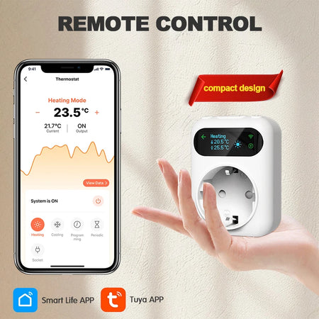 Smart Socket Thermostat Tuya - With WiFi And App Control