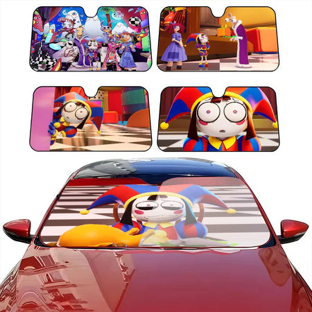 Funny D-Digital-Circus Colourful Car SunShade - UV Protection Windshield Cover