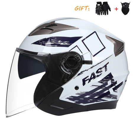 BLDC 3/4 Open Face Motorcycle Helmet with Dual Visor for Men and Women 5 / XL