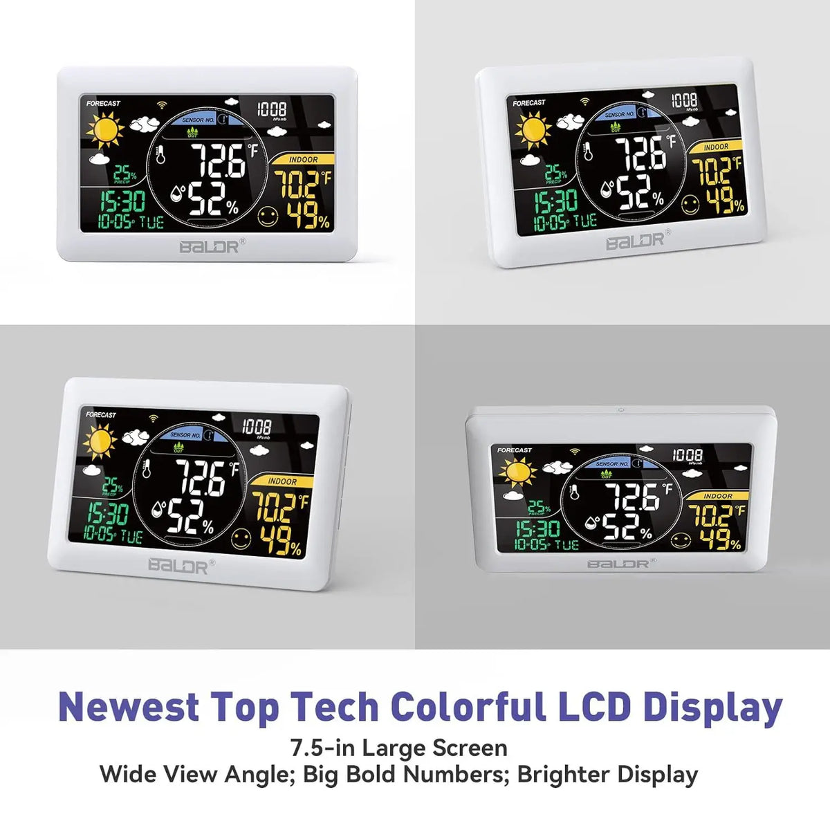 BALDR WiFi Weather Station with App-Controlled Indoor/Outdoor Monitoring