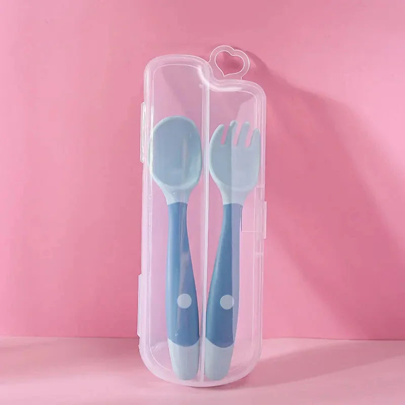 Bendable Baby Fork and Spoon Set for Easy Eating Training fork spoon set Box 1
