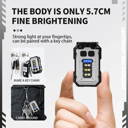 Super Bright Powerful Pocket Torch Light LED Multifunctional Linterna Magnetic COB LED EDC Mini Keychain Flashlight Rechargeable &ndash; Ultra-Bright LED Power