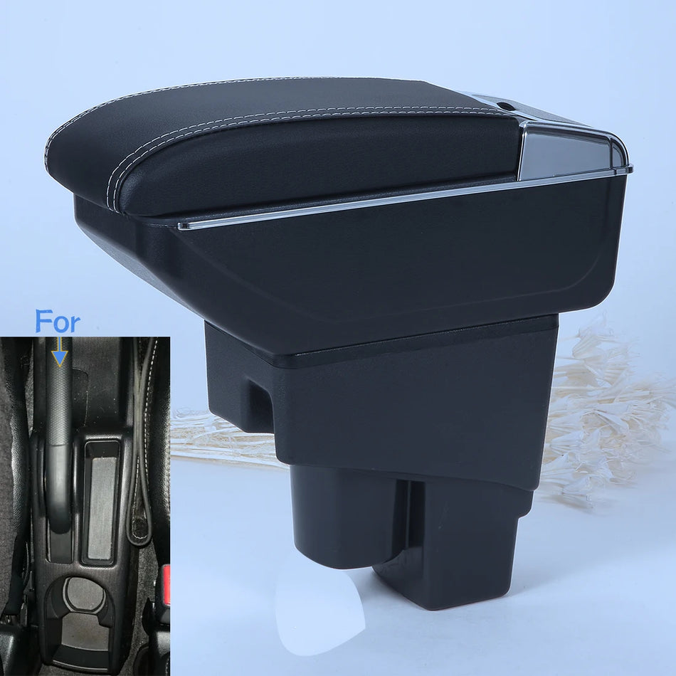 Honda Fit Jazz 2003-2007 için Kolçak Kutusu PU Deri ve ABS Plastik, Orta Konsol Yükseltmesi