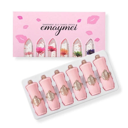 Flower Jelly Lipstick Set - Temperature Changing Lip Balm, 6pcs