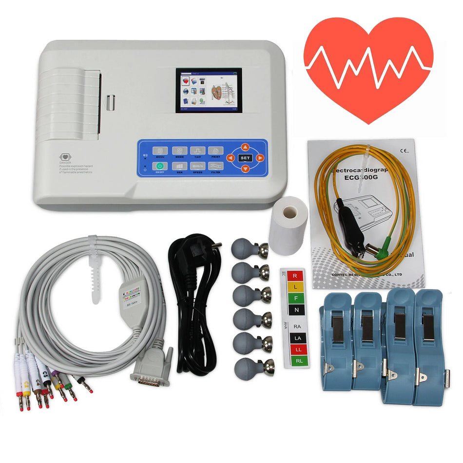 Contec ECG300G Cyfrowy 12-odprowadzeniowy aparat EKG z interfejsem USB
