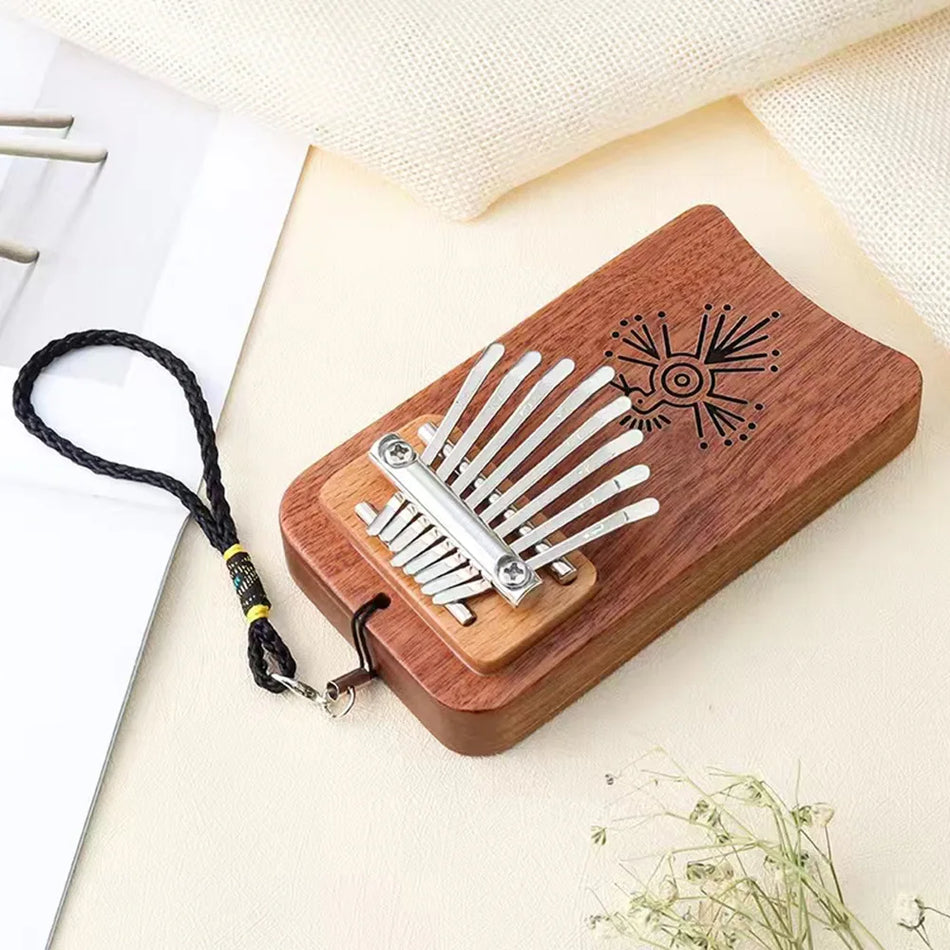 8 Key Kalimba Thumb Piano In Acacia Wood Portable Mini Instrument