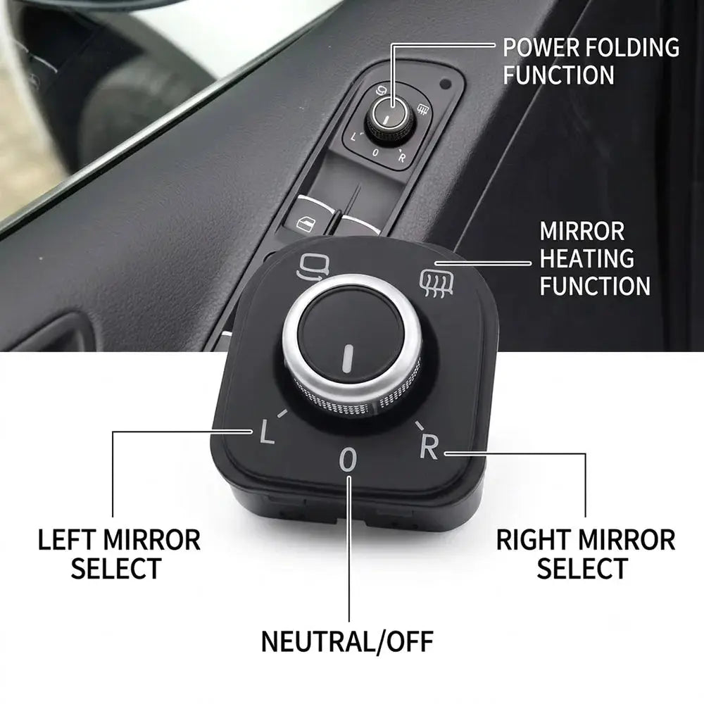 Mirror Control Switch For VW Golf Jetta Mk5 Mk6 CC Passat B6 by InterCyprus Trading Ltd