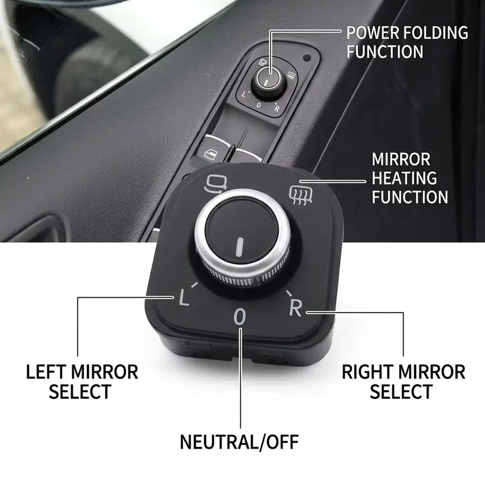 Plastic Mirror Control Switch for VW Golf Mk5 Jetta 5ND959565A by InterCyprus Trading Ltd