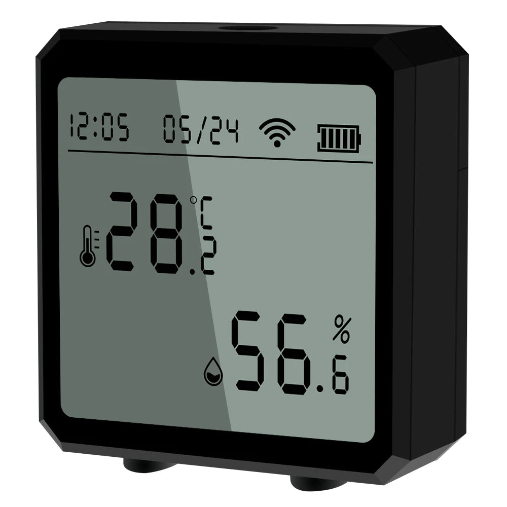 Zigbee WiFi Temperature Humidity Sensor &ndash; LCD Display black