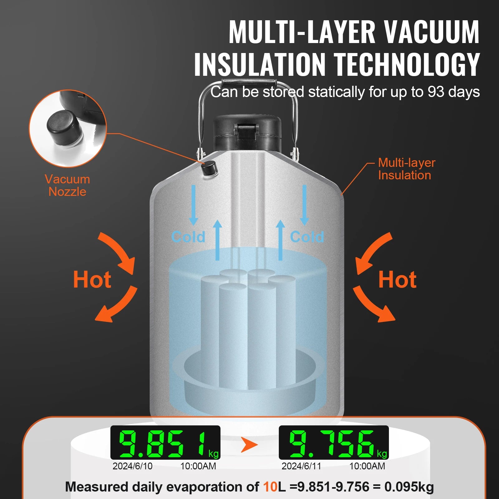 SucceBuy LN2 Tank 30 L Aluminum Dewar - Cryo Storage