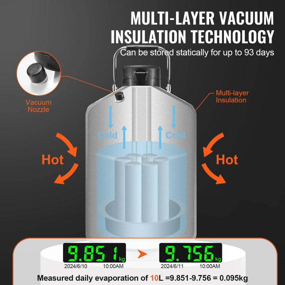 SucceBuy LN2 Tank 30 L Aluminum Dewar - Cryo Storage