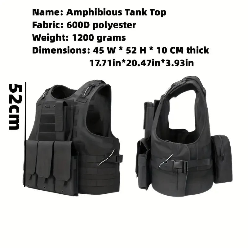 Tactical Airsoft Vest With Molle System - Detachable Bag