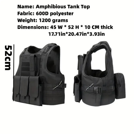 Tactical Airsoft Vest With Molle System - Detachable Bag
