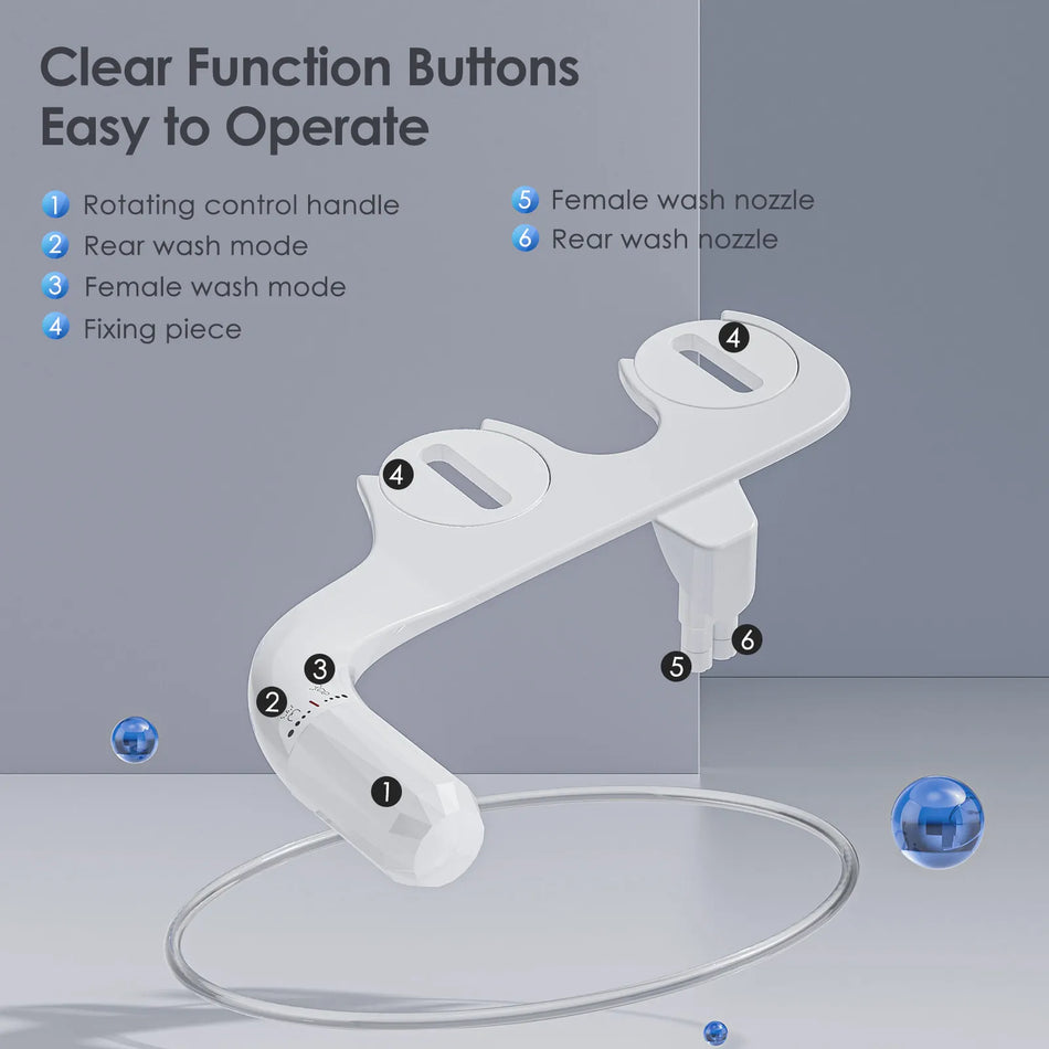 Ultra Tunn Dubbel Munstycke Bidet Tillägg Icke Elektrisk Toalett