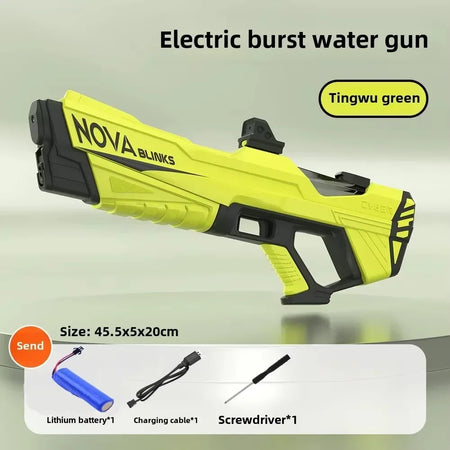 Automatic Electric Water Gun for Kids - High Capacity with Self-Absorption for Epic Outdoor Summer Water Battles green