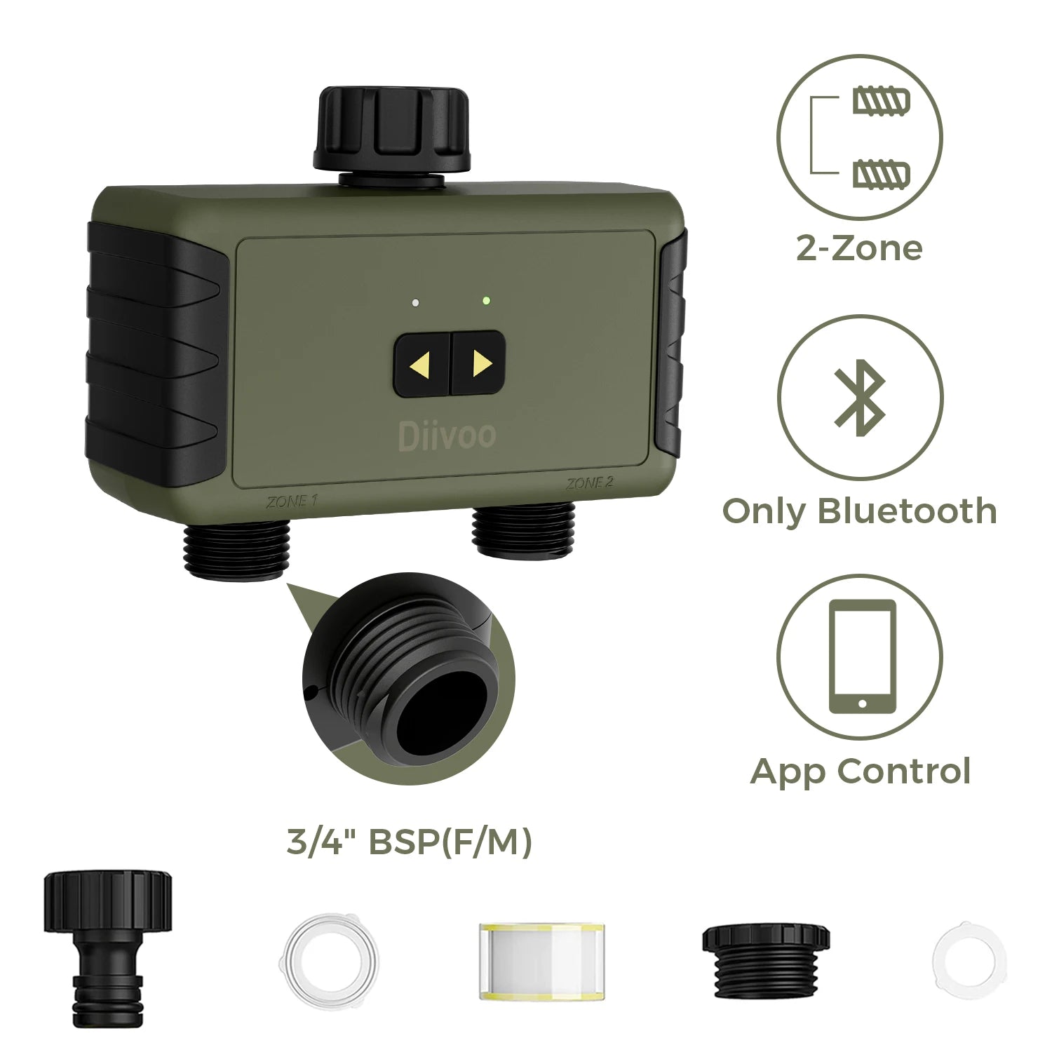 Diivoo 2-Zone Smart Sprinkler Timer 2 ZONE-BSP / CHINA