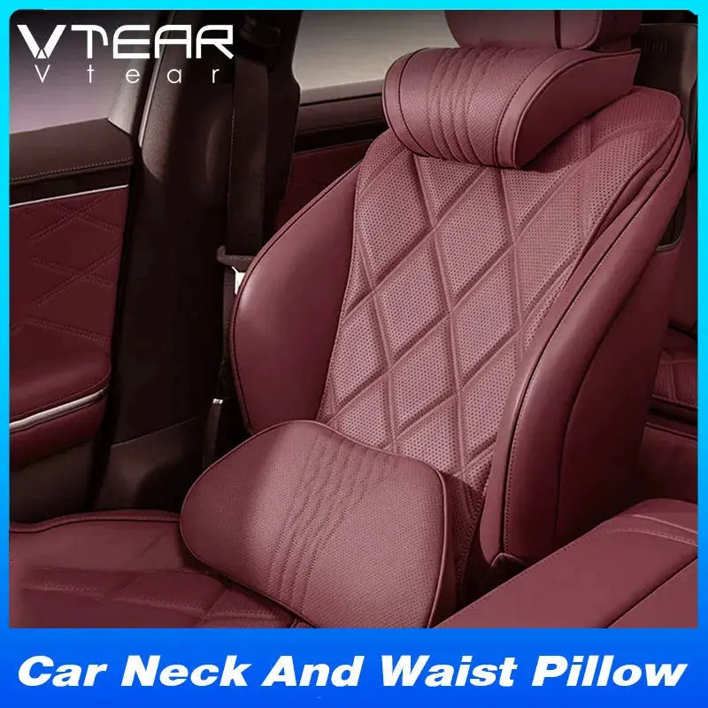 Vtear Universal Car Neck Lumbar Cushion Memory Foam Support Pillow Anti-Scratch Seat Parts Interior Modification Accessories by InterCyprus Trading Ltd