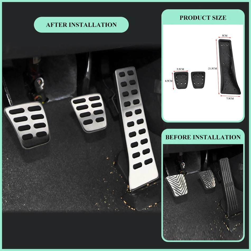 Cubiertas de pedal para Kia Sorento KX5 Gas y freno, acero inoxidable y goma, antideslizante
