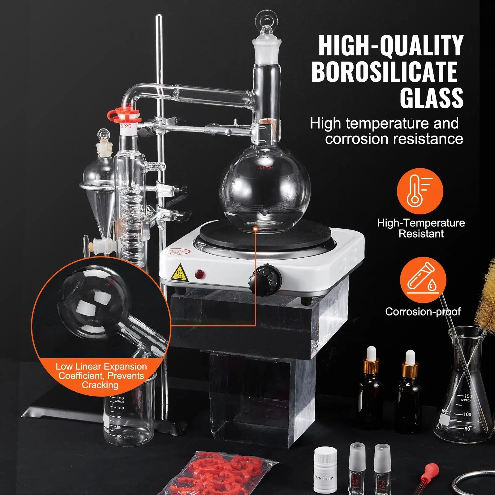 2L Essential Oil Distillation Kit With Heat Plate