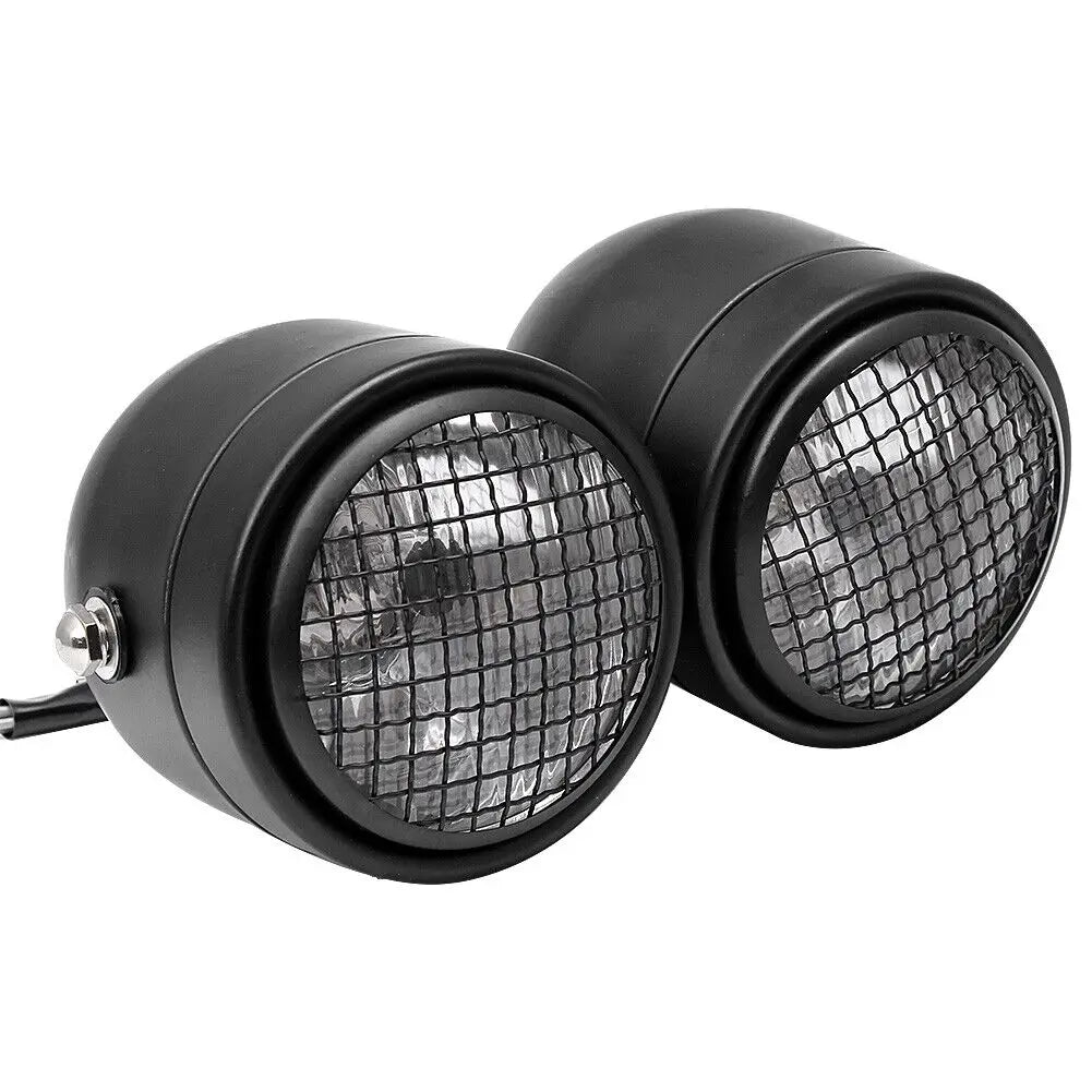 Motorcycle Twin Headlight Grill &ndash; Dual Lamp Streetfighter Design