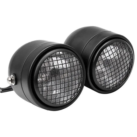 Motorcycle Twin Headlight Grill &ndash; Dual Lamp Streetfighter Design