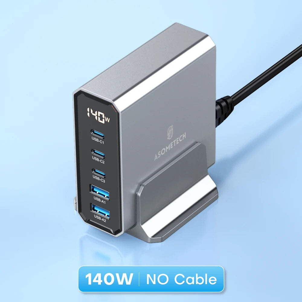 ASOMETECH 140W GaN USB Type C Charger &ndash; Ultra-Fast Quick Charge Technology GaN-021 / US Plug