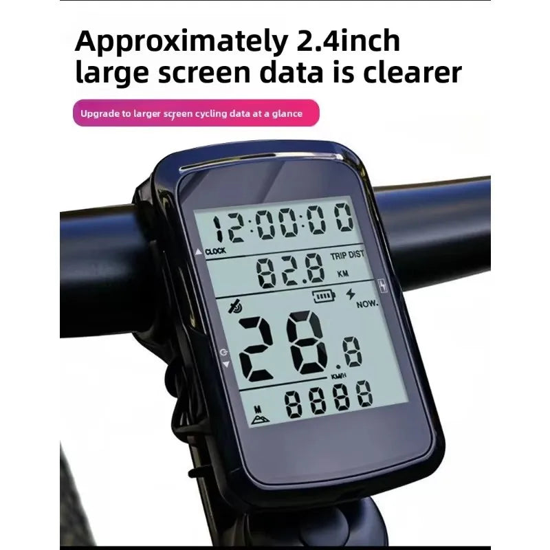 Bezdrátový GPS cyklocomputer s 2,4palcovým displejem, USB dobíjecí rychloměr