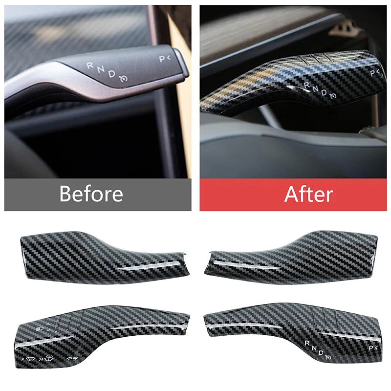 Vaihteiston suojat Tesla Model 3 ja Model Y, hiilikuituinen ulkonäkö ABS-sisustusmuovit