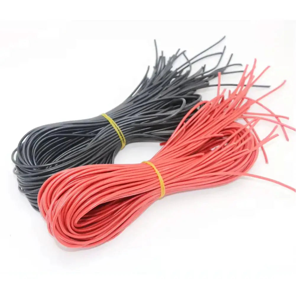 10 Meter/Lot High Quality Wire Silicone 10 12 14 16 18 20 22 24 26 28 30 AWG 5m Red and 5m Black Color by InterCyprus Trading Ltd