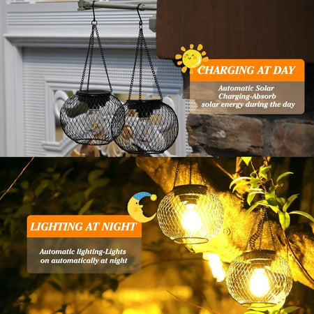 2 Pack Solar Powered Lanterns &ndash; Automatic Night Lighting