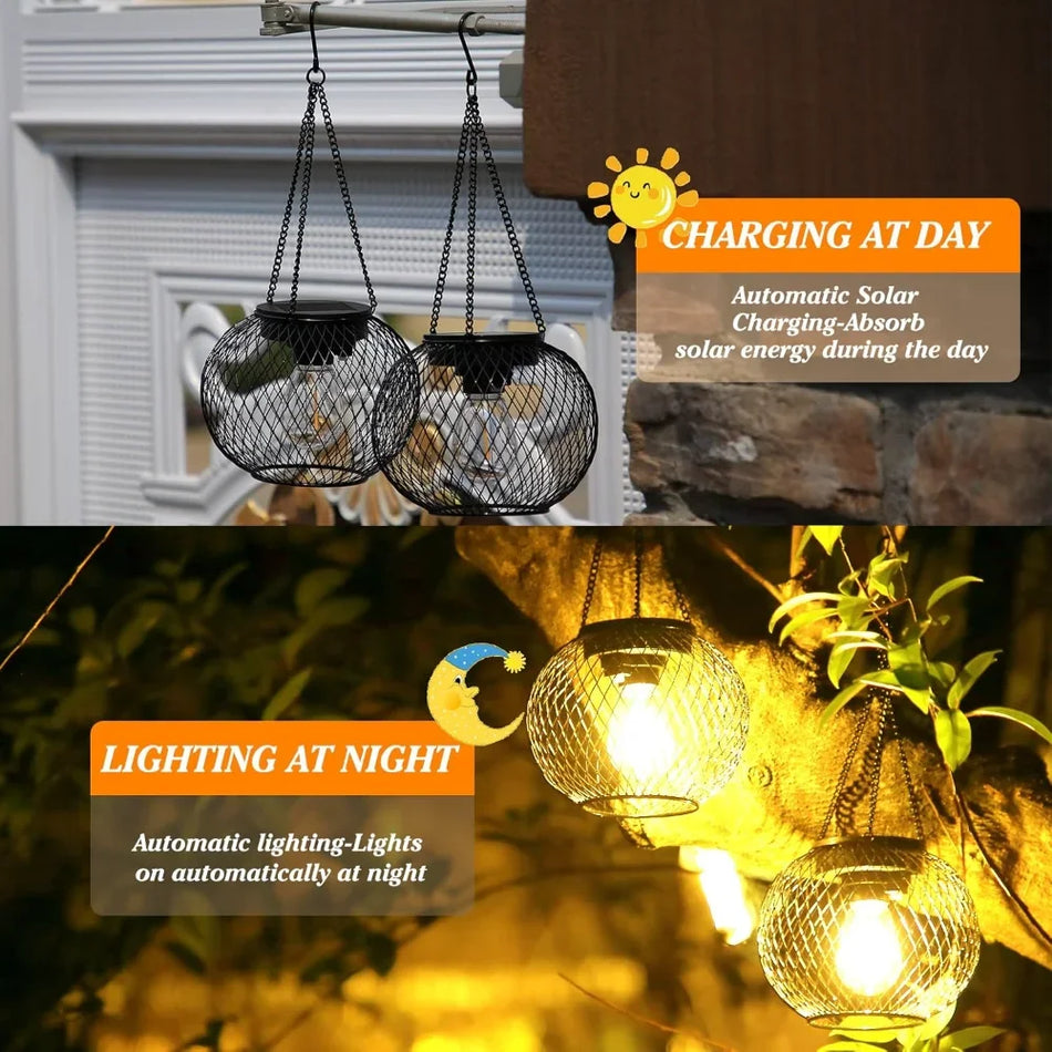 2 Pack Solar Powered Lanterns &ndash; Automatic Night Lighting