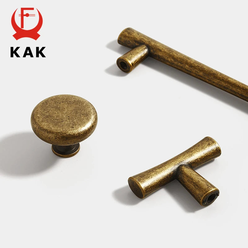 KAK Vintage Bronze Zinc Alloy Cabinet Handles for Wardrobe