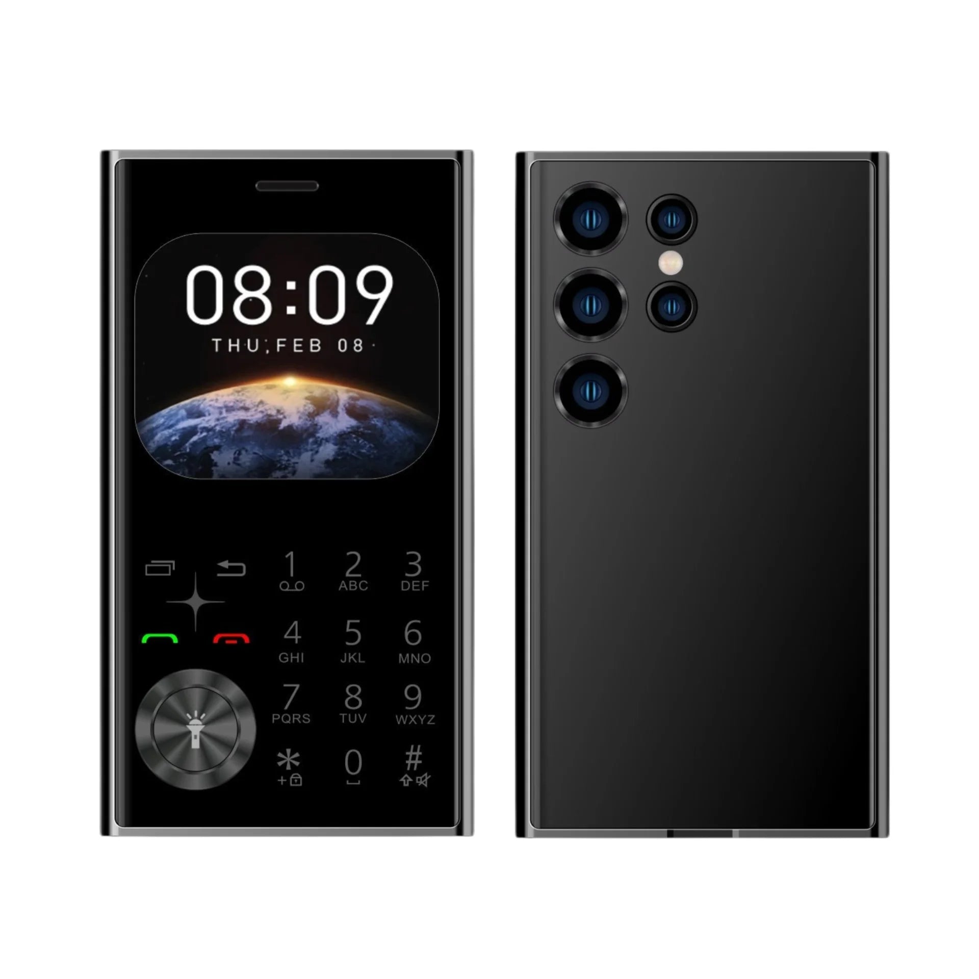 Credit Card Size Mini Phone &ndash; Ultra Thin 2.0 Display black / Standard