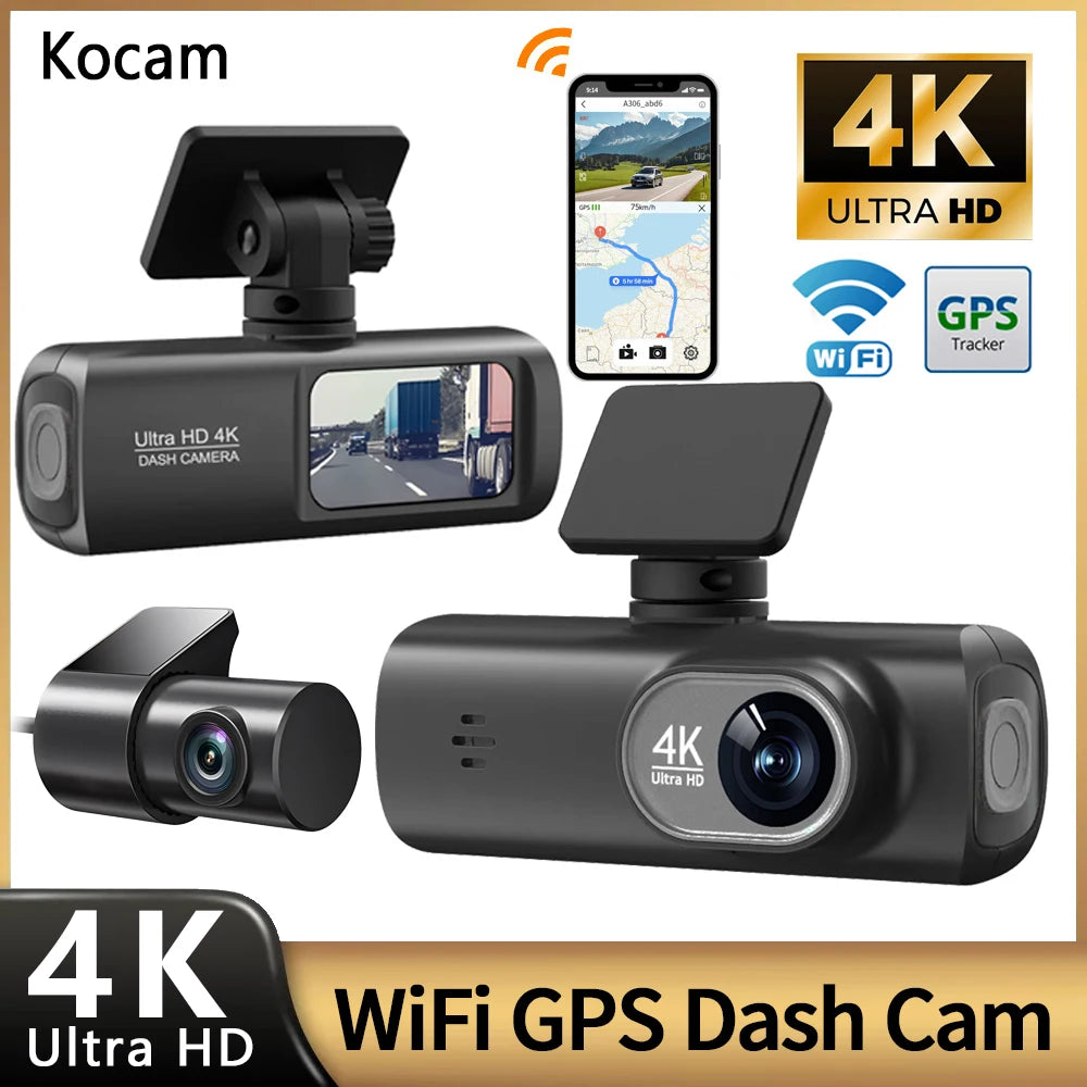 4K Dash Cam Front and Rear &ndash; Ultra HD Night Vision and WiFi Connectivity