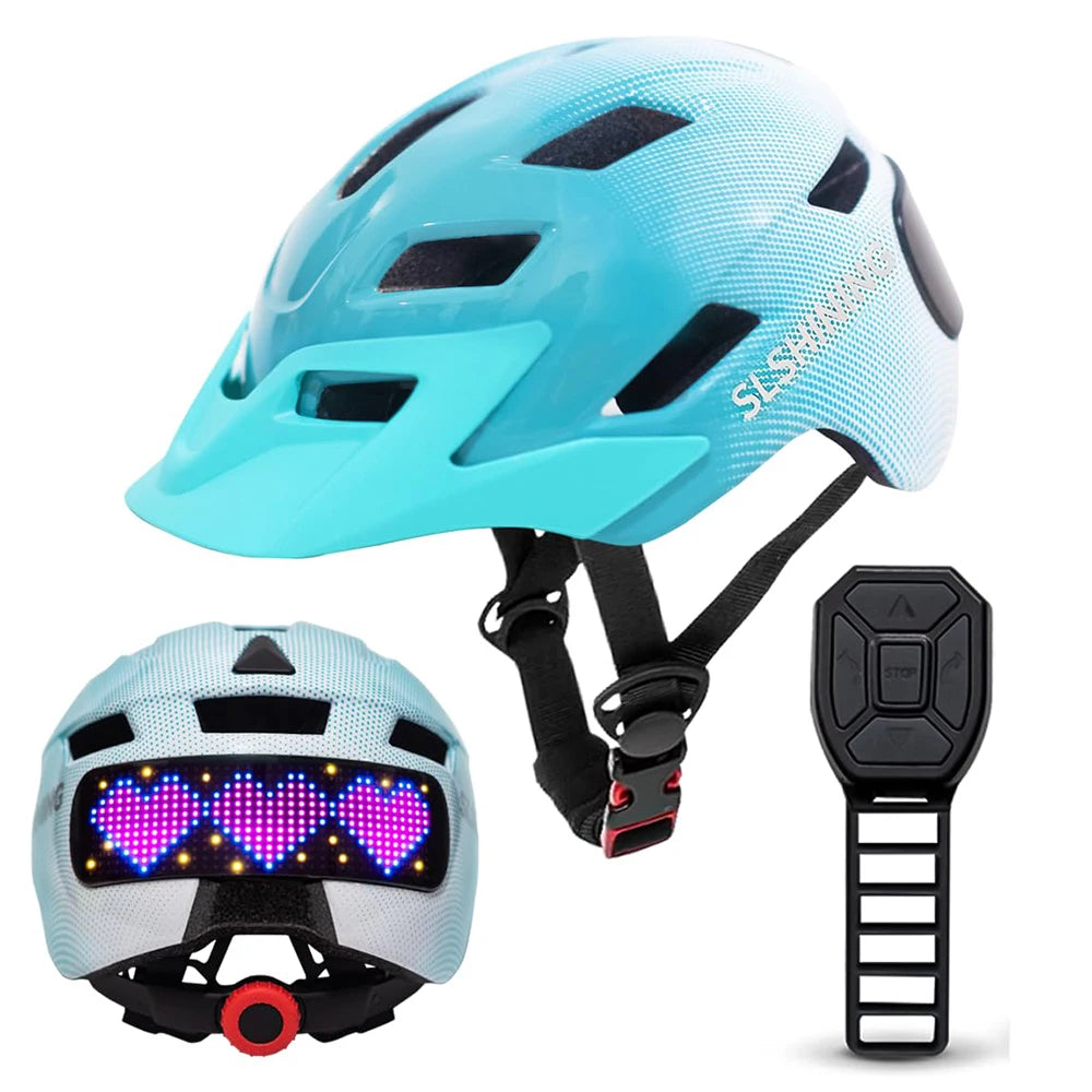 Smart LED Kids Cycling Helmet for Safety and Fun SL030-Blue / S