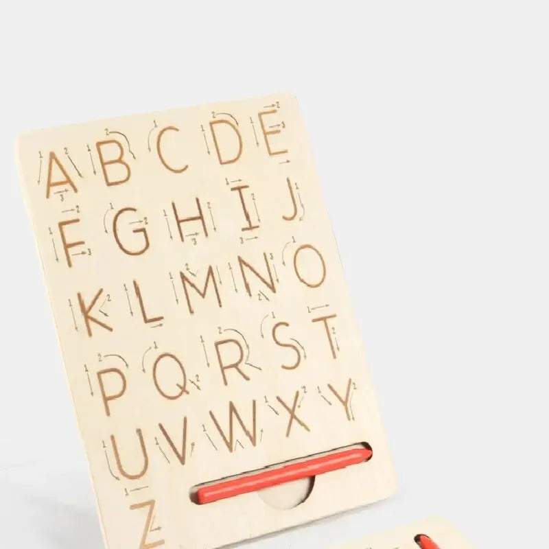 Wooden Alphabet Board For Kids - Handwriting Practice