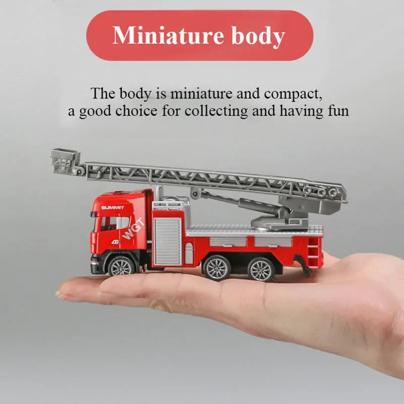 Alloy Fire Truck 1/64 Diecast Ladder Truck &ndash; Realistic Look