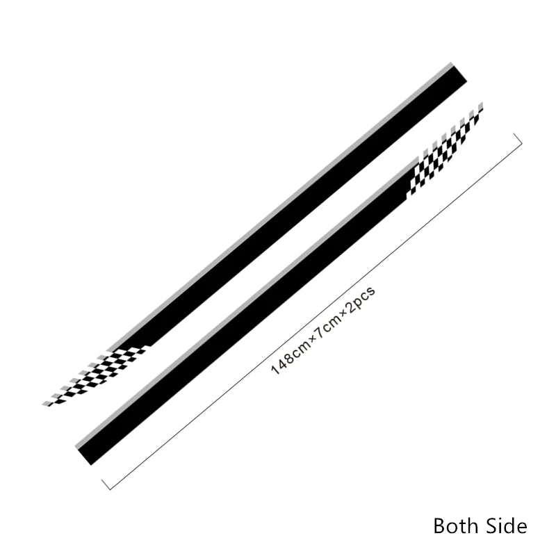 Fiat 124 Spider Car Door Side Skirt Stickers - 2pcs Racing Sport Vinyl Decals &amp; Auto Body DIY Accessories - Glossy Black, Matte Black, Silver, White, Gold